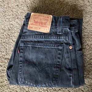 Black Vintage Levi’s; high waisted mom jean style
